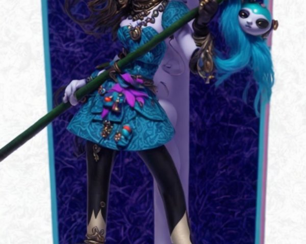 Whimsical Doll with Elegant Fantasy Costume Design