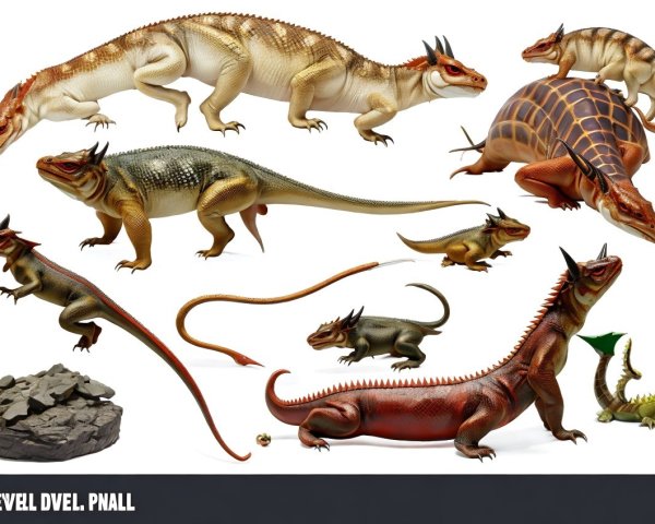 Diverse Collection of Stylized Prehistoric Creatures