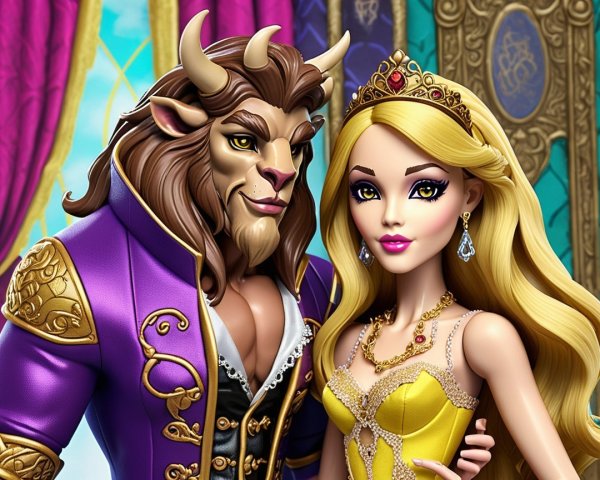 Regal Couple in Ornate Fairy Tale Setting