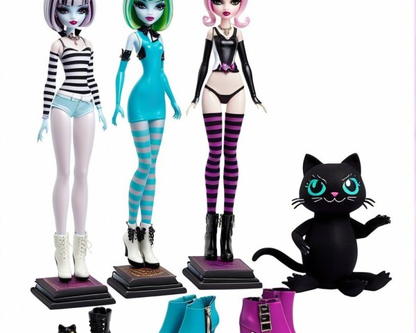 Stylish Dolls with Unique Outfits and Accessories