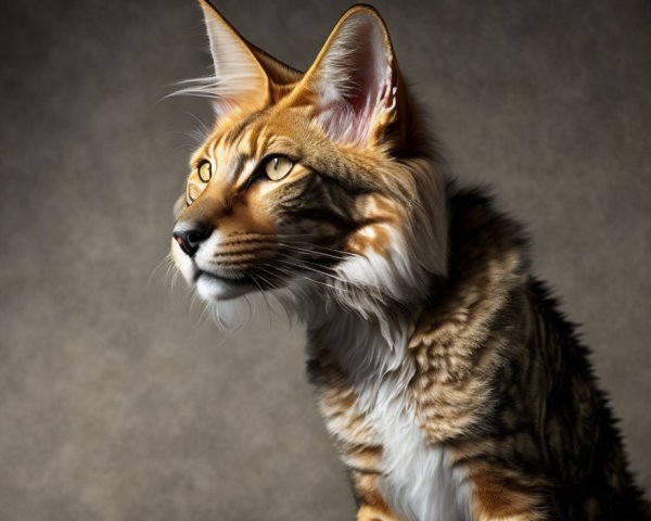 Majestic Cat with Golden Eyes and Luxurious Coat