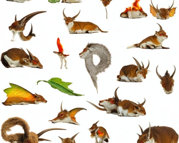 Whimsical Collection of Mythical Fox-like Creatures