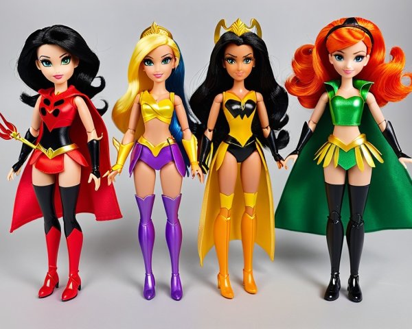 Colorful Superhero Action Figures with Unique Designs