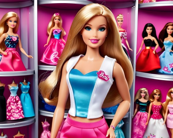 Colorful Showcase of Fashion Dolls in Stylish Outfits
