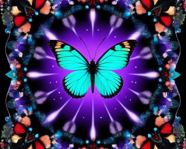 Vibrant Butterfly Design with Intricate Patterns