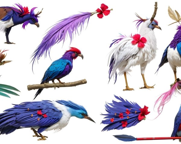 Vibrant Collection of Fantastical Birds and Animal