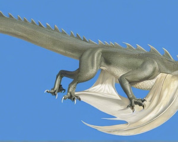 Majestic dragon soaring in a clear blue sky