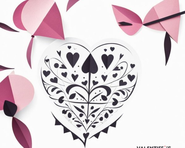 Intricate Heart Design with Abstract Petals in Soft Colors