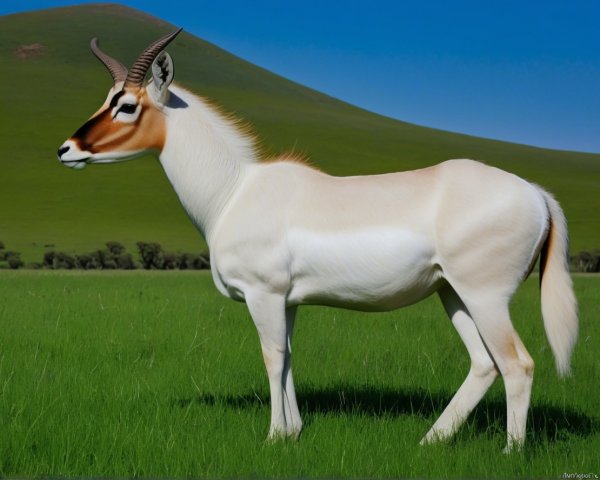Elegant Antelope in Vibrant Green Field Landscape