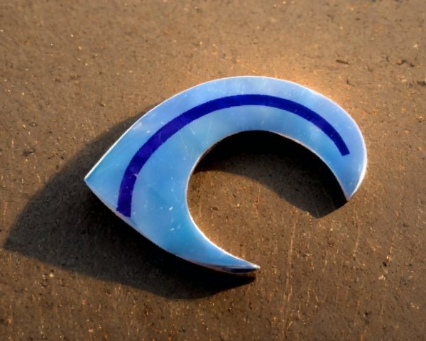 Stylized Blue Wave Art with Glossy Finish and Contrast