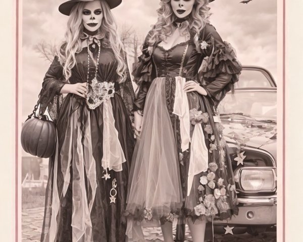 Elaborate Witch Costumes with Spooky Accessories