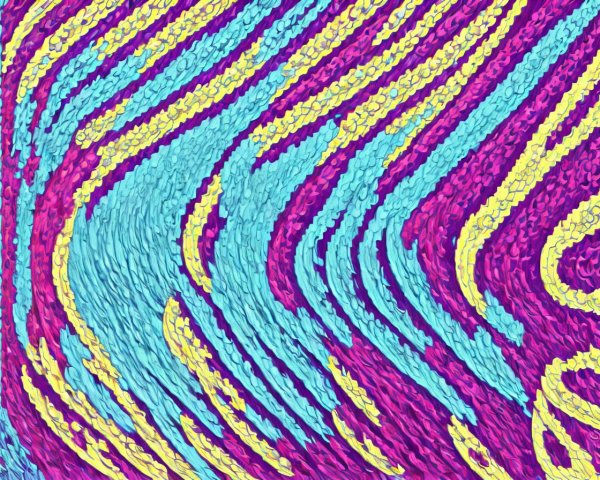 Vibrant Abstract Waves in Pink, Blue, and Yellow