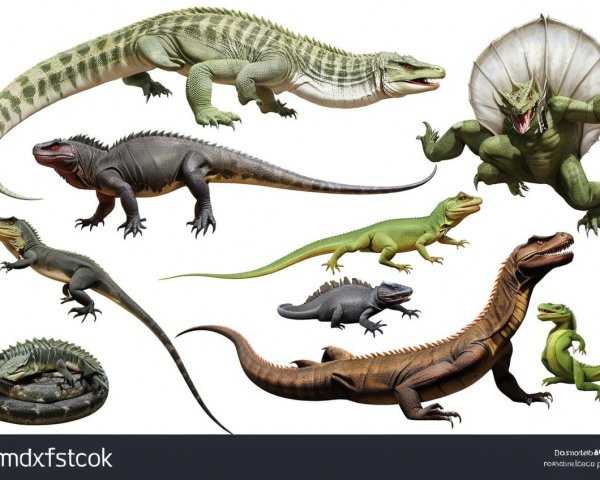 Illustrations of Various Lizard-Like Creatures