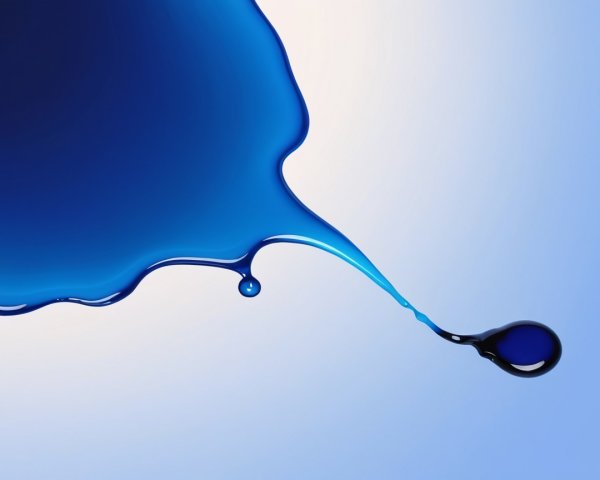 Vibrant Blue Liquid Cascading with Glossy Appearance