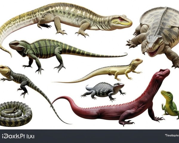 Diverse Collection of Colorful Lizards and Reptiles