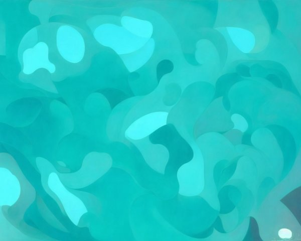 Abstract Composition in Teal and Turquoise Shades