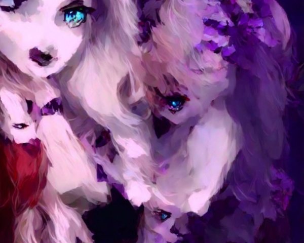 Dreamy Portrait of a Girl with a Fantastical Wolf