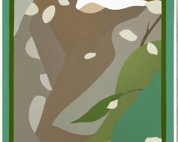 Abstract Composition with Organic Shapes in Earth Tones