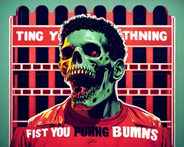 Vibrant Stylized Skull with Edgy Graphic Background