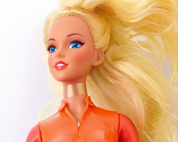 Fashion Doll in Orange Jumpsuit with Blonde Hair
