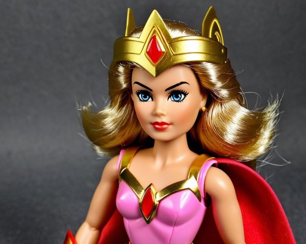 Heroic Doll with Crown and Vibrant Outfit