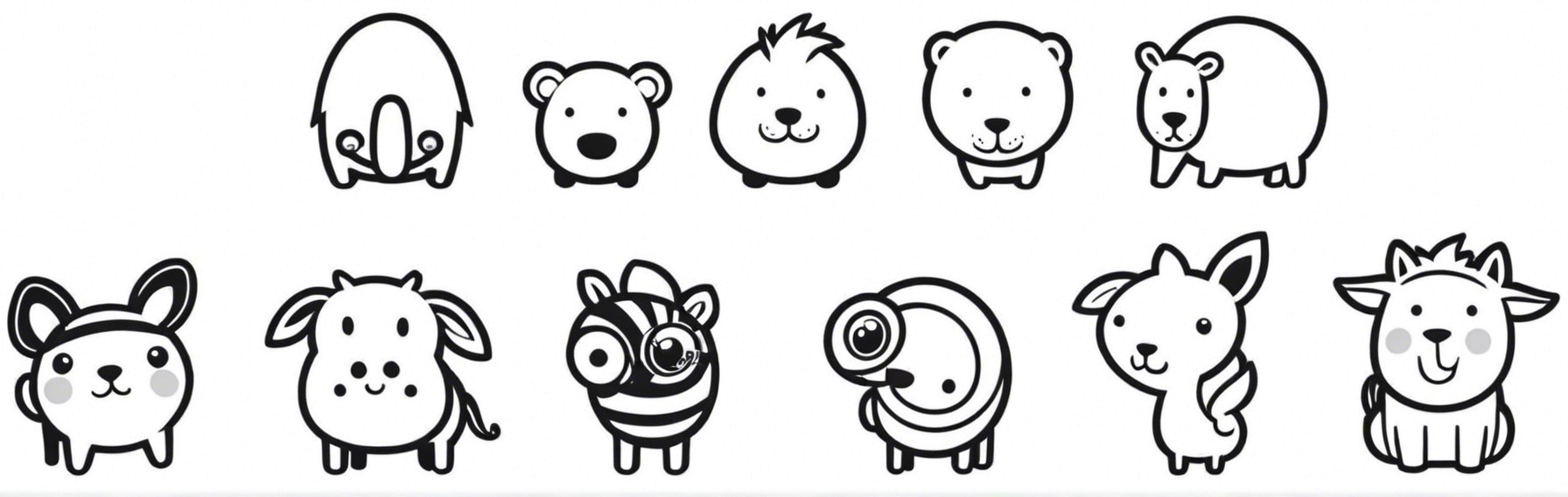 Whimsical Cartoon-Style Animals Collection Description