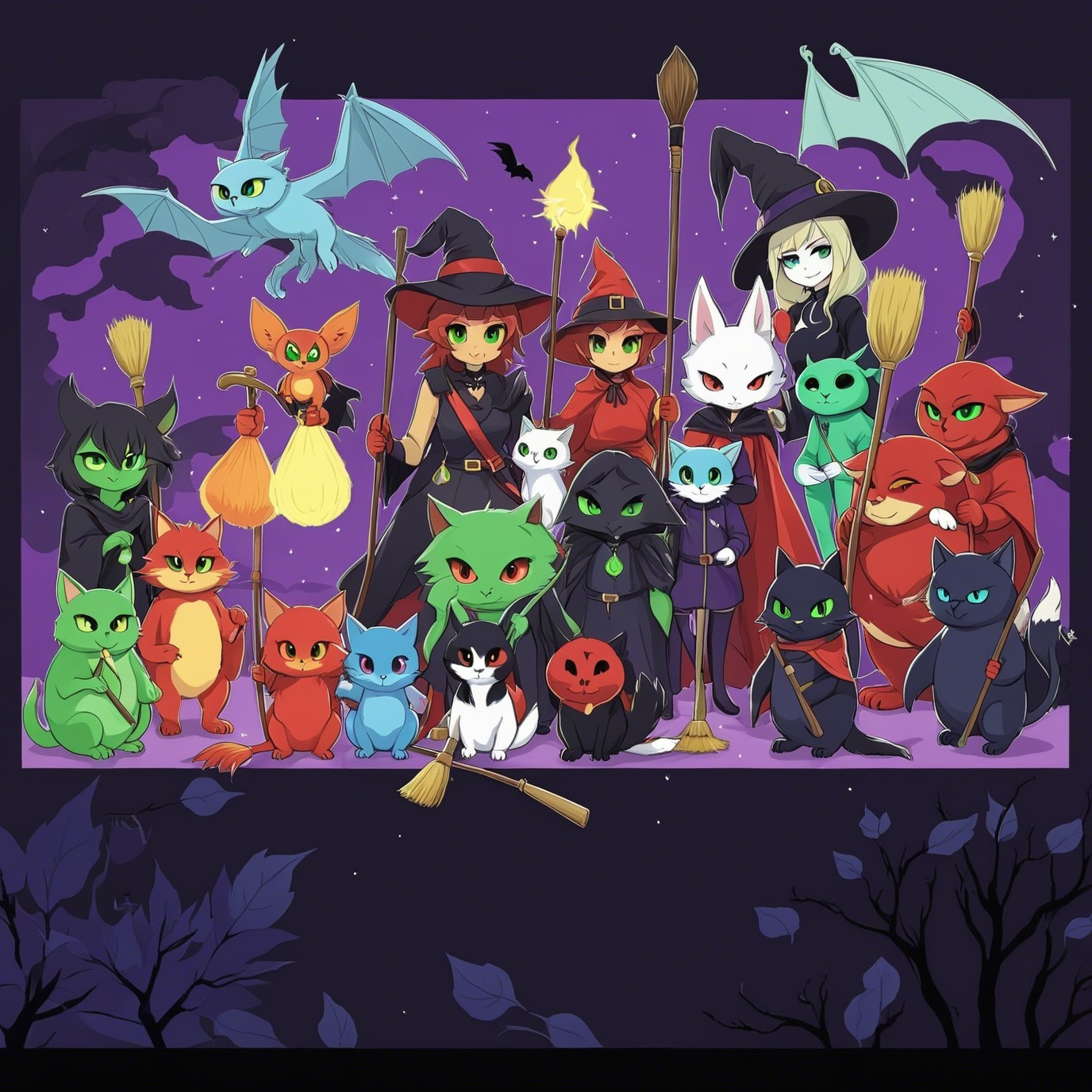 Whimsical Witches with Magical Animal Companions