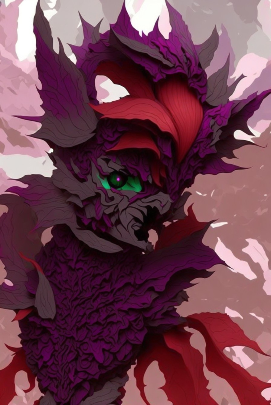 Abstract Creature in Vivid Textured Composition