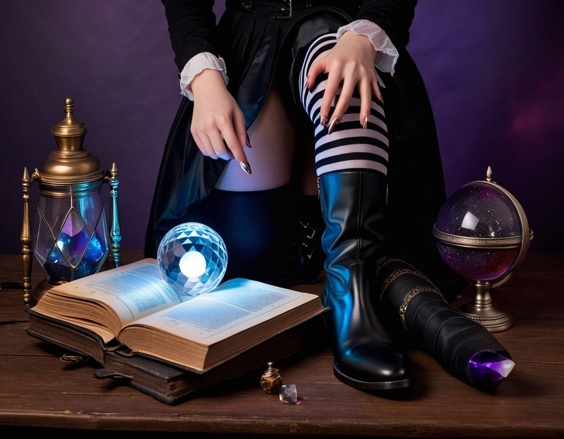 Gothic Scene with Spellbook and Mystical Elements