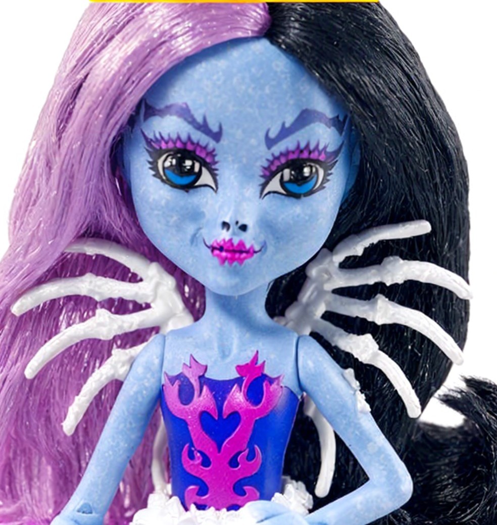 Unique doll with blue complexion and skeletal wings