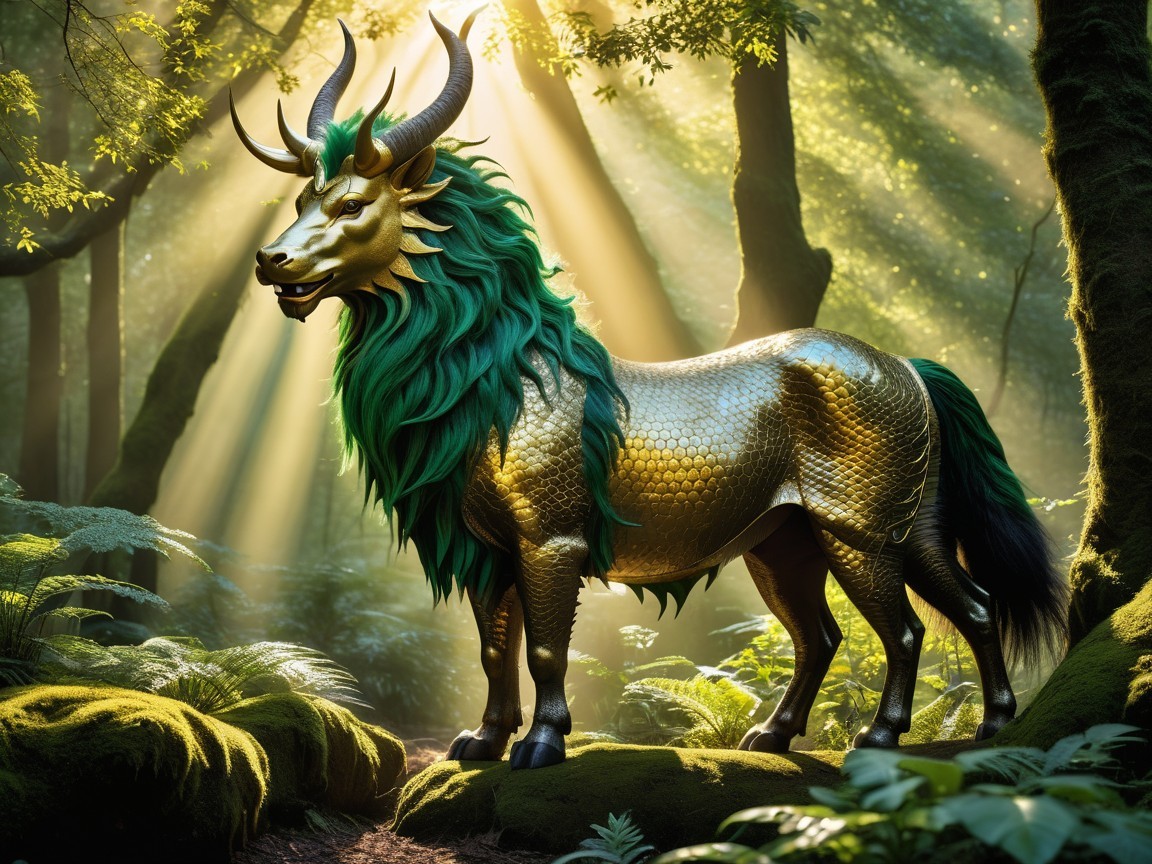 Majestic Centaur in a Mystical Golden Forest
