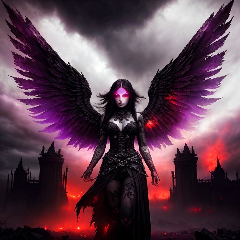 Powerful Figure in Fiery Dystopian Setting