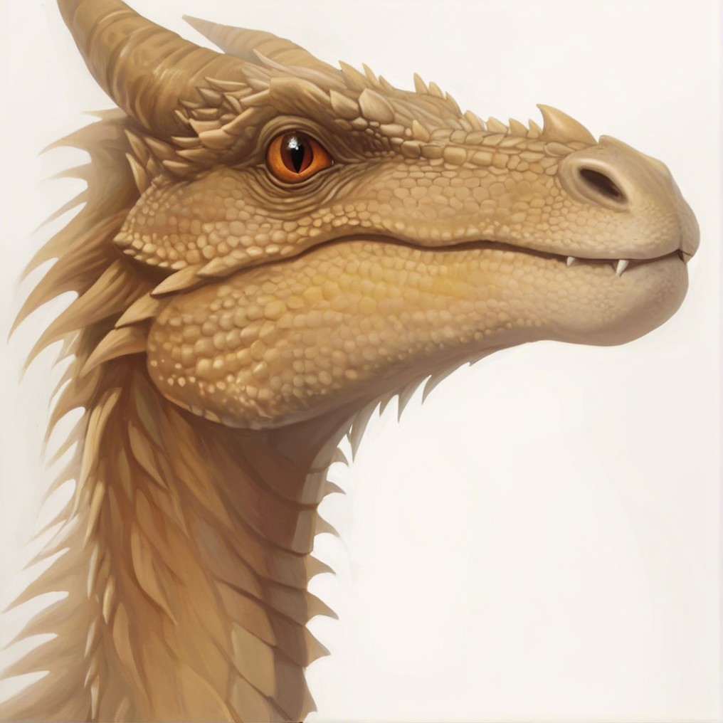 Close-Up of a Dragon's Head with Golden Scales