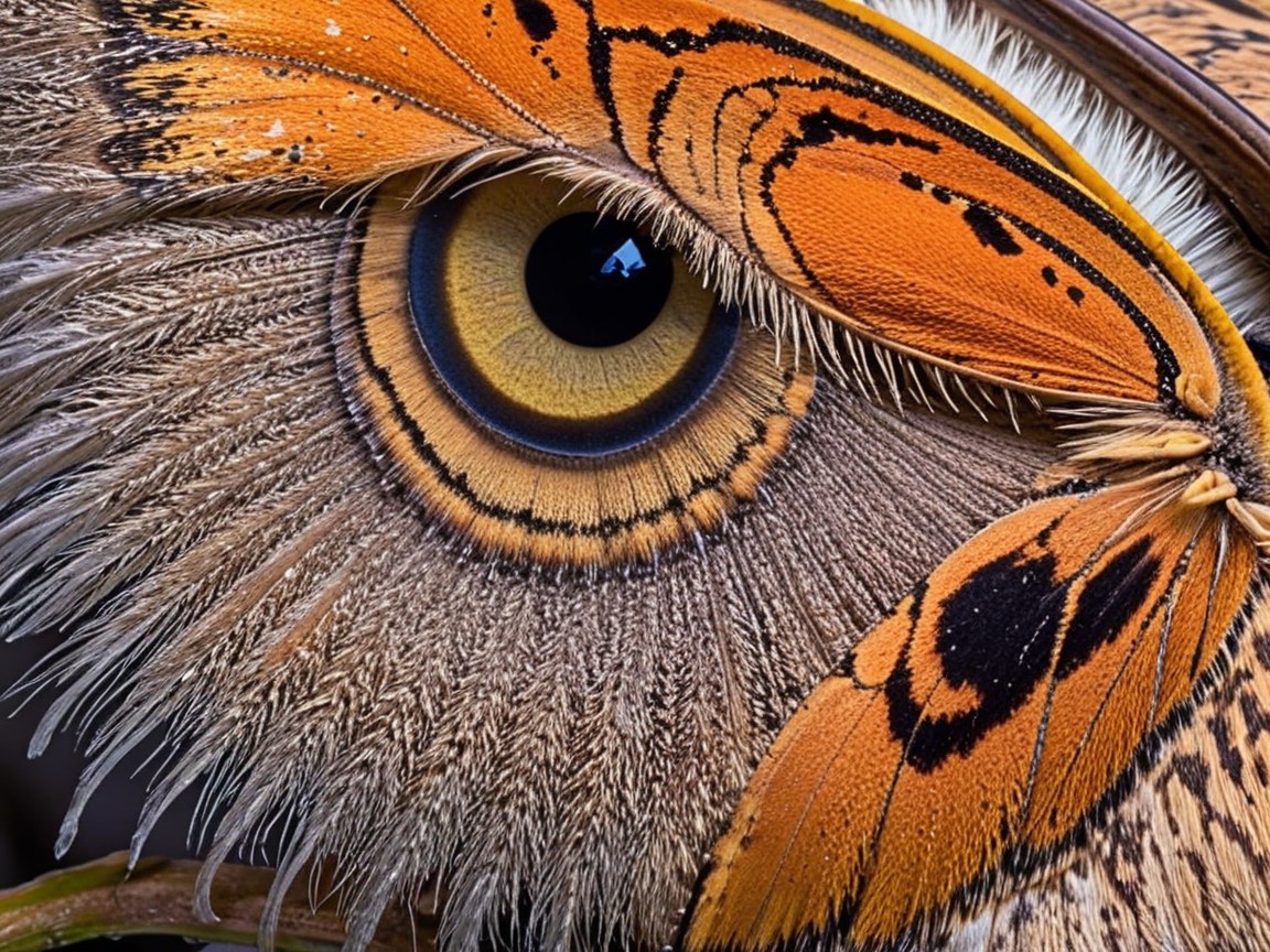 Close-up of Butterfly Wing with Intricate Patterns