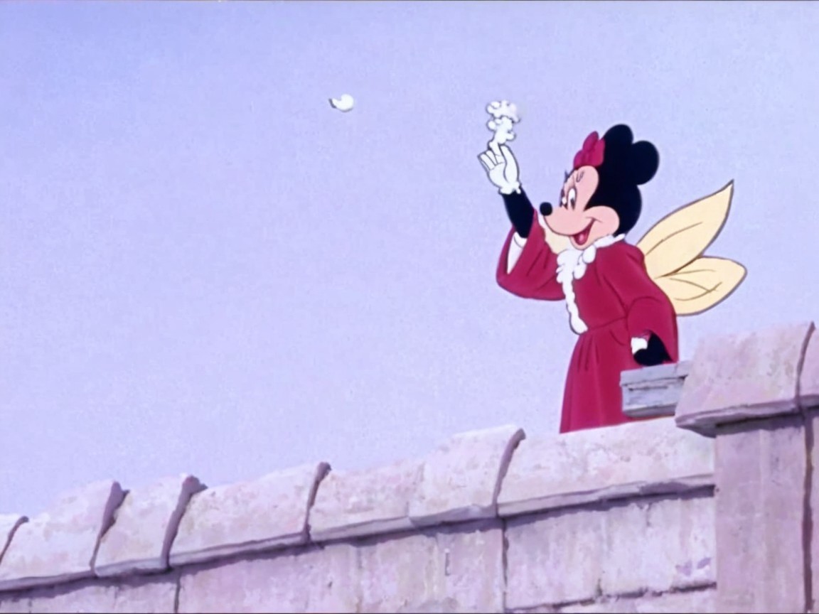 Cartoon Character with Fairy Wings on Stone Wall