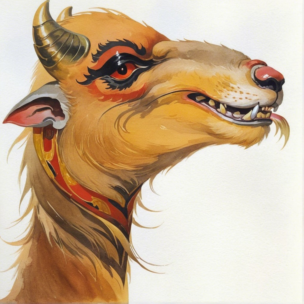 Stylized Anthropomorphic Goat Creature Description
