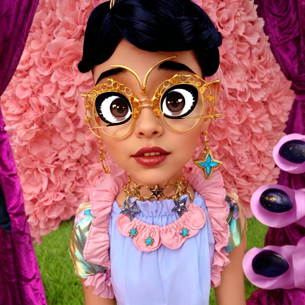 Charming Doll with Stylish Glasses and Elegant Outfit