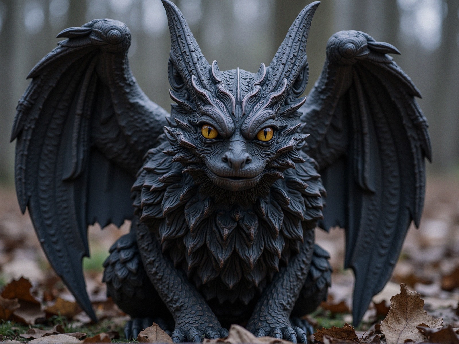 Fantastical Creature with Dragon and Feline Features