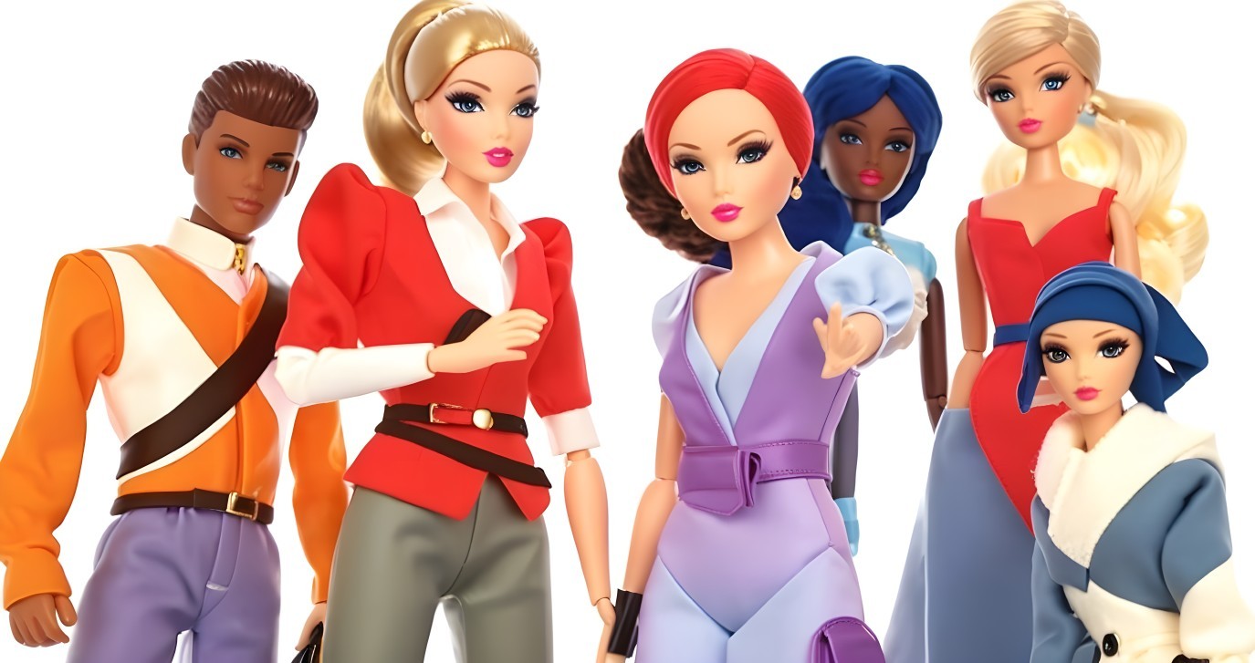 Diverse Fashion Dolls Display Stylish Outfits and Trends