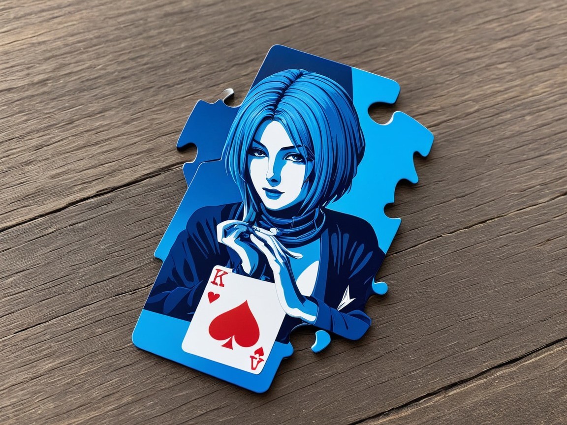 Stylized Illustration of Woman with Playing Cards