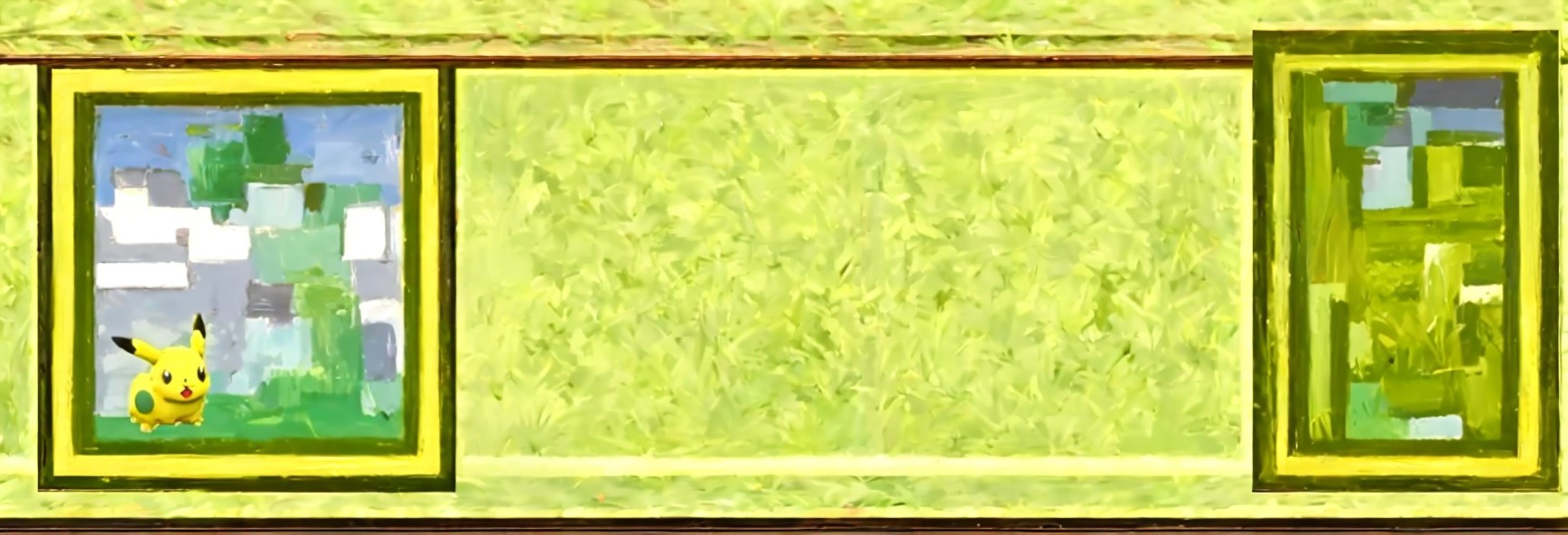 Impressionistic Three-Panel Banner with Abstract Elements