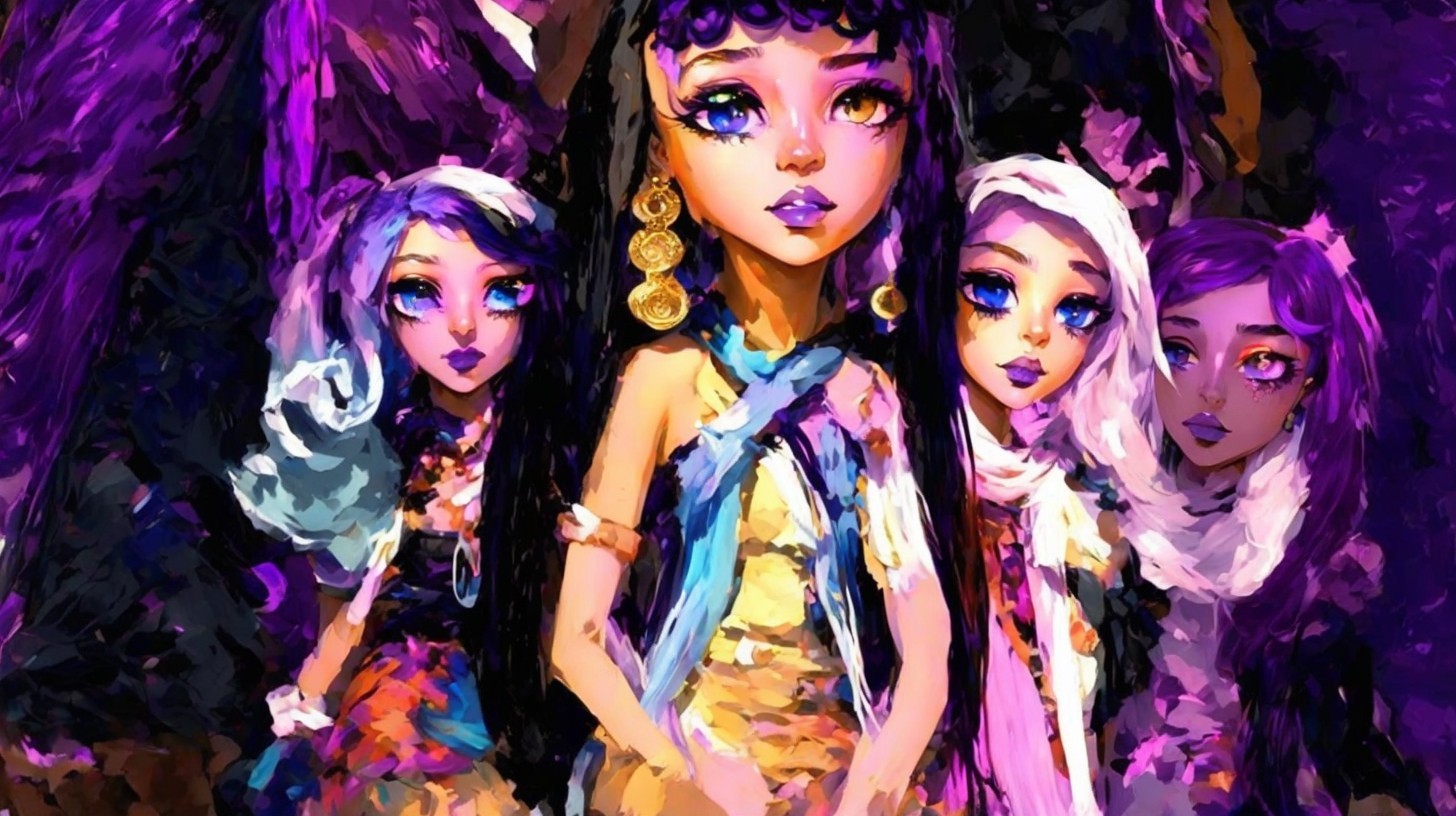 Vibrant Illustration of Four Ethereal Fantasy Characters