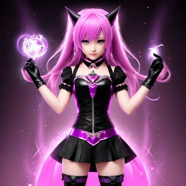 Character Description: Pink Hair and Cat Ears