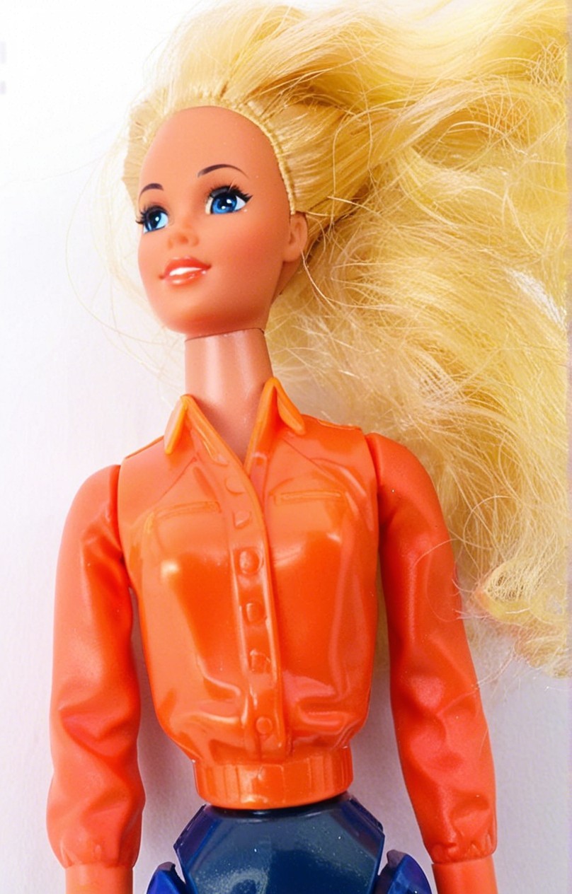 Stylish doll with blonde hair and vibrant outfit