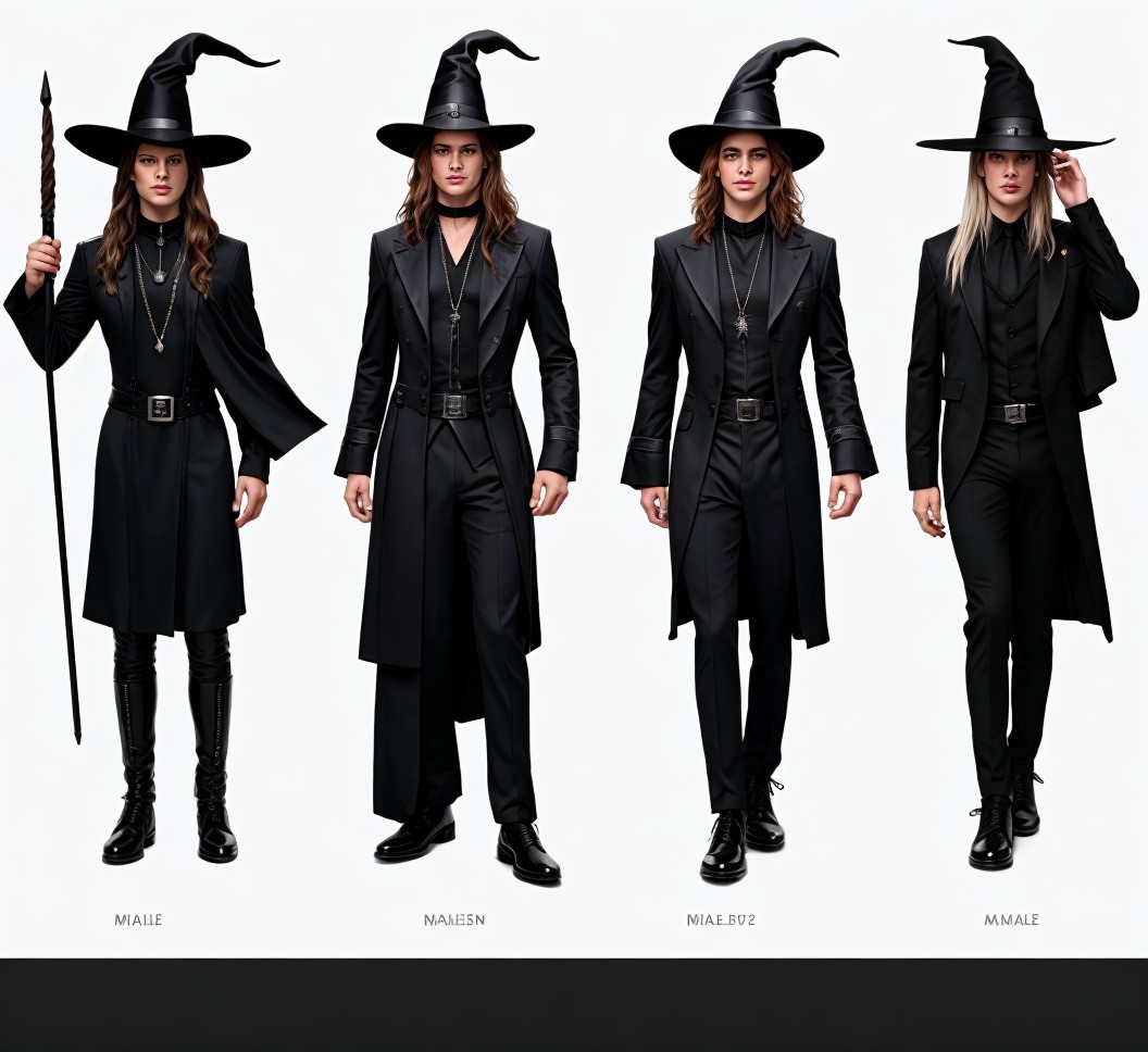 Modern Gothic Witch-Inspired Fashion for Models