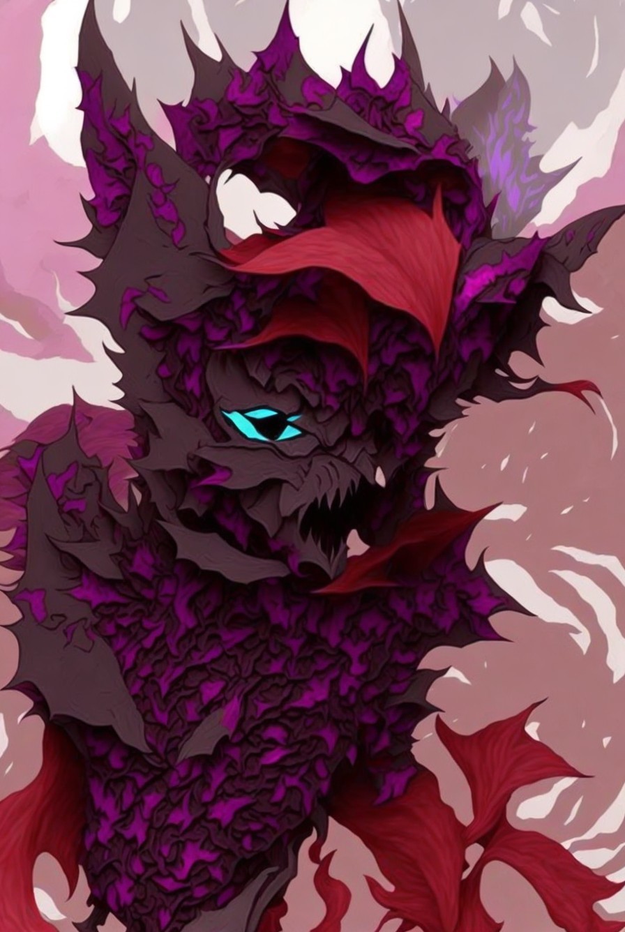 Abstract Menacing Creature in Dark Colors and Textures