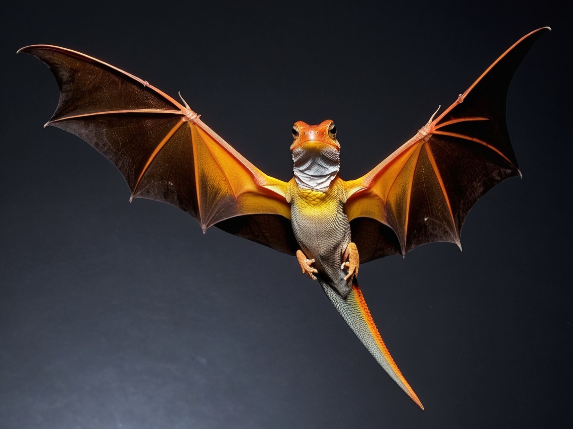 Vividly Colored Dragon-Like Creature with Wings