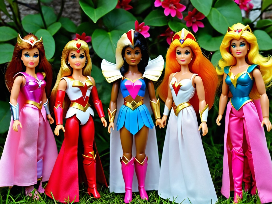 Colorful Dolls Displaying Fantasy and Heroism Themes