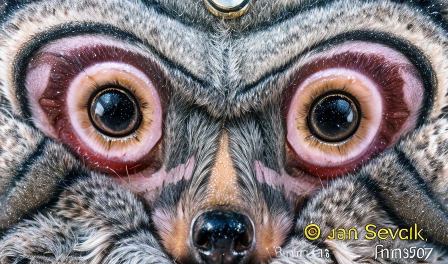 Close-Up of an Owl's Face with Striking Eyes