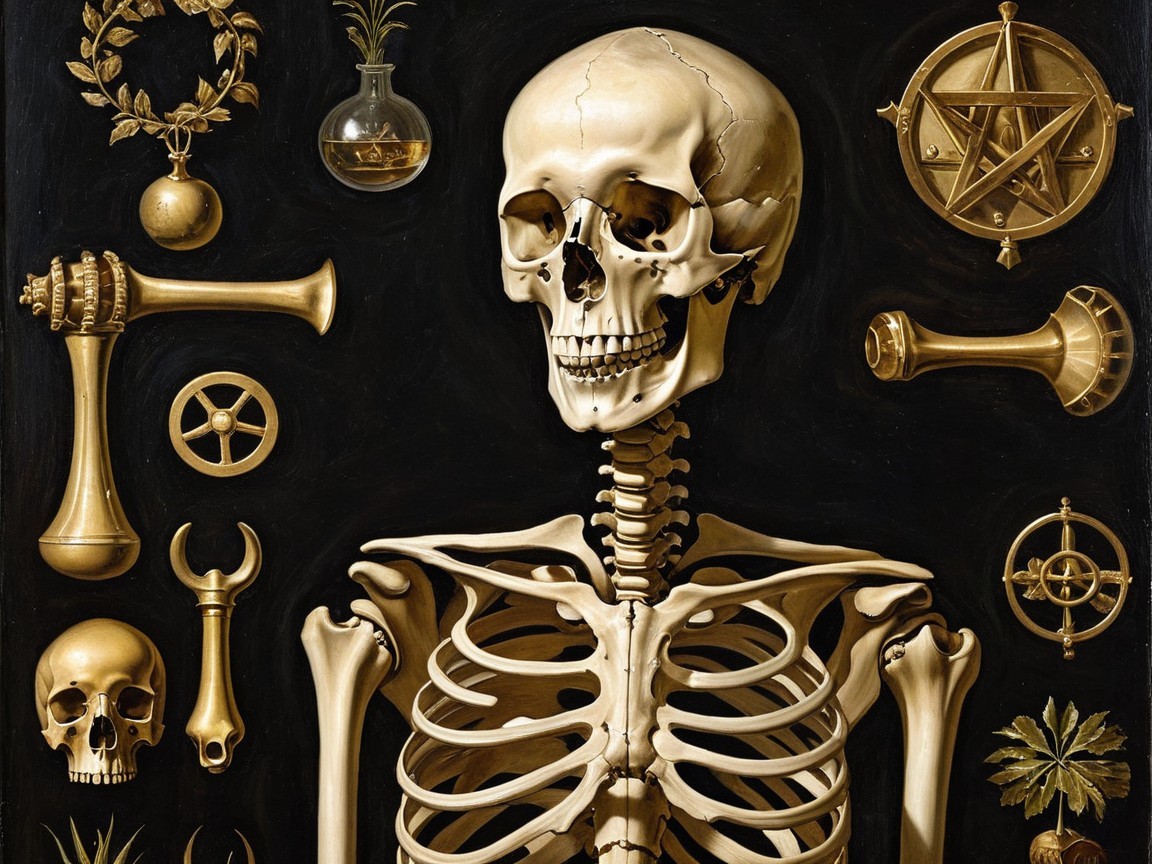 Anatomically Correct Skeleton with Symbolic Objects